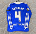 David Luiz #4 Chelsea Champhions League 2012 Munich Final Retro Long Sleeve Football Shirt Jersey Kit Soccer Trikot Maillot Maglia
