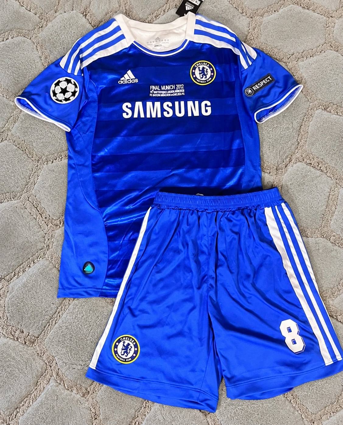 Frank Lampard #8 Chelsea Final 2012 Kids Retro Kids Football Shirt Jersey Kit Trikot Maillot Maglia Soccer