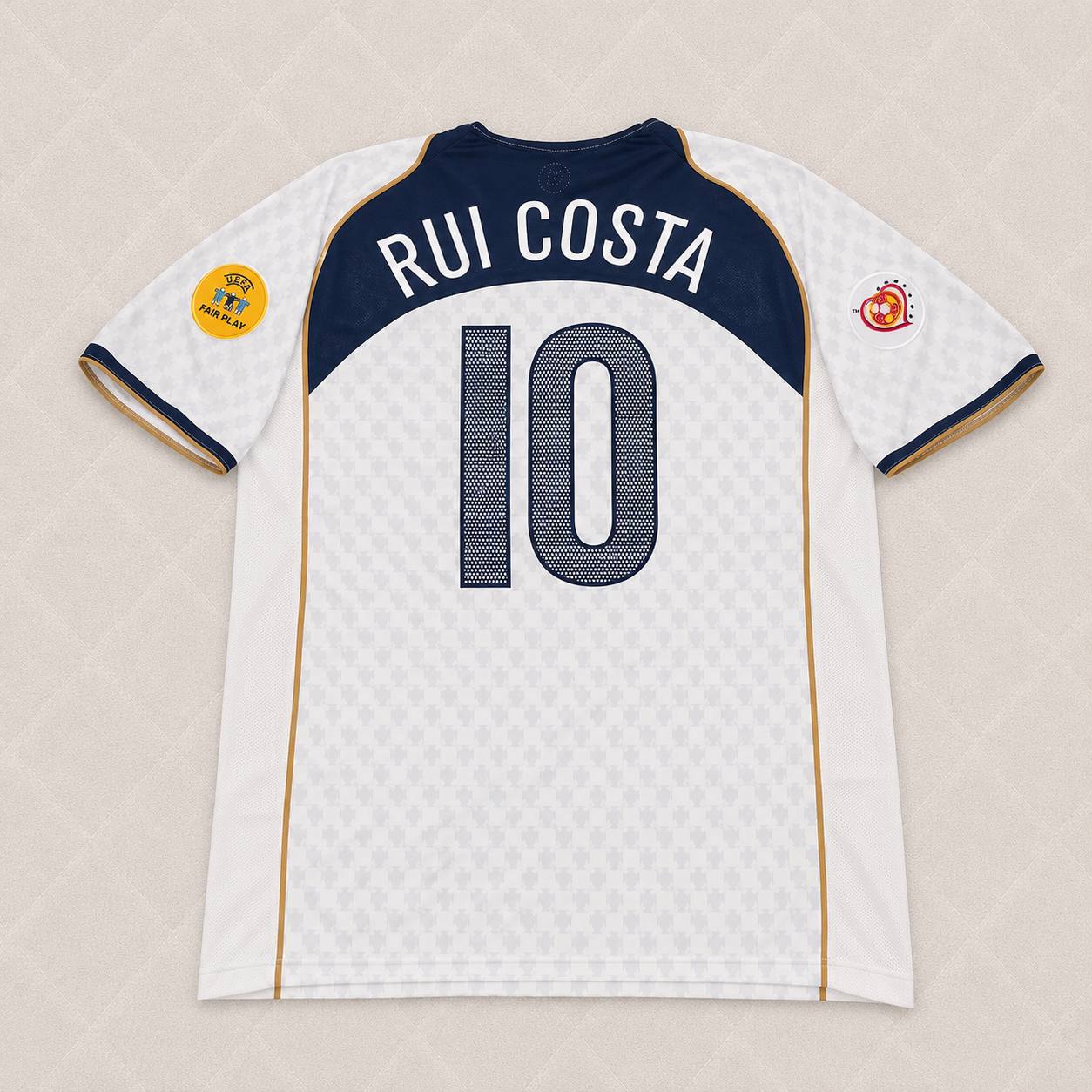 Rui Costa 10 Portugal EURO 2004 Retro White Away Soccer Kit Jersey Trikot Soccer Shirt