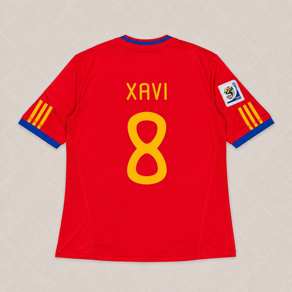 Xavi Hernandez 8 – Spain 2010 World Cup Retro Kit Jersey – | Trikot | Maillot Soccer Shirt