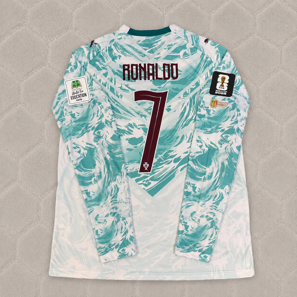 Cristiano Ronaldo Portugal 2026 World Cup Away Special Legacy Patch Long Sleeve Football Jersey