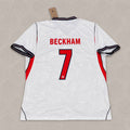 David Beckham #7 England  Home White Football Jersey