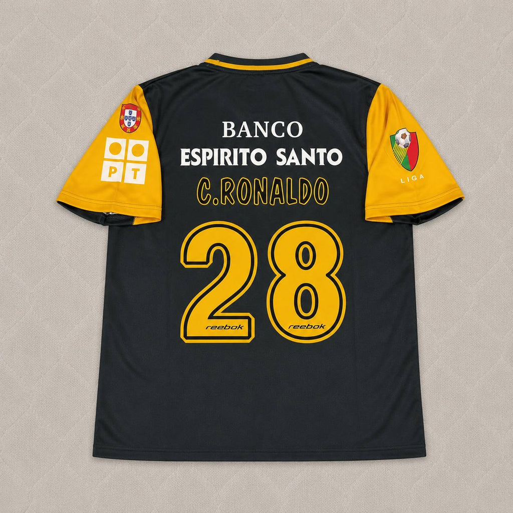 Cristiano Ronaldo Sporting CP Debut Black Orange Retro Football Jersey