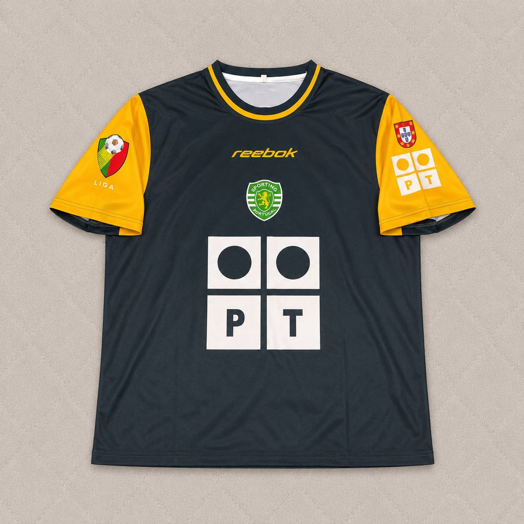 Cristiano Ronaldo Sporting CP Debut Black Orange Retro Football Jersey