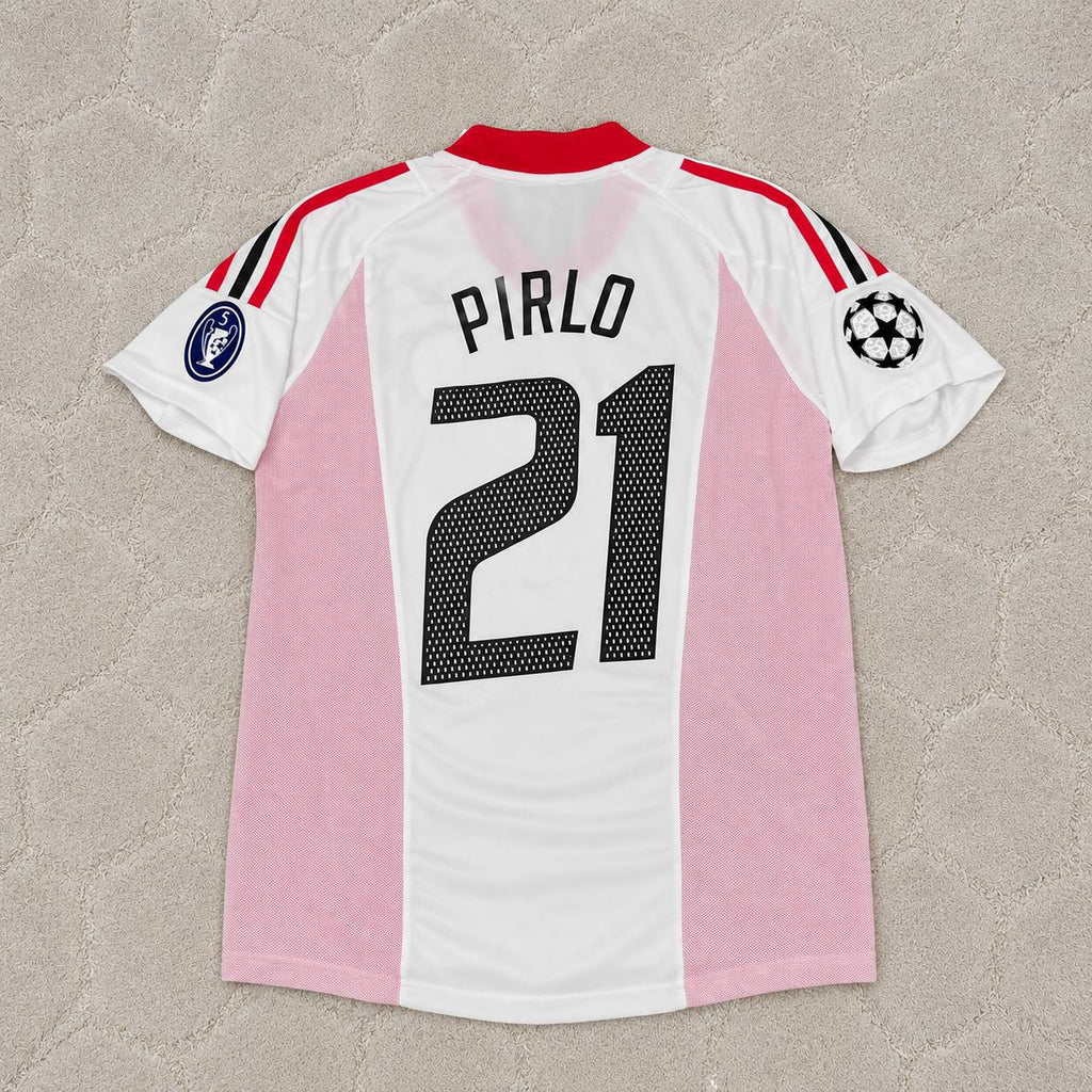 Andrea Pirlo AC Milan 2003 Champions League Final White Retro Football Jersey