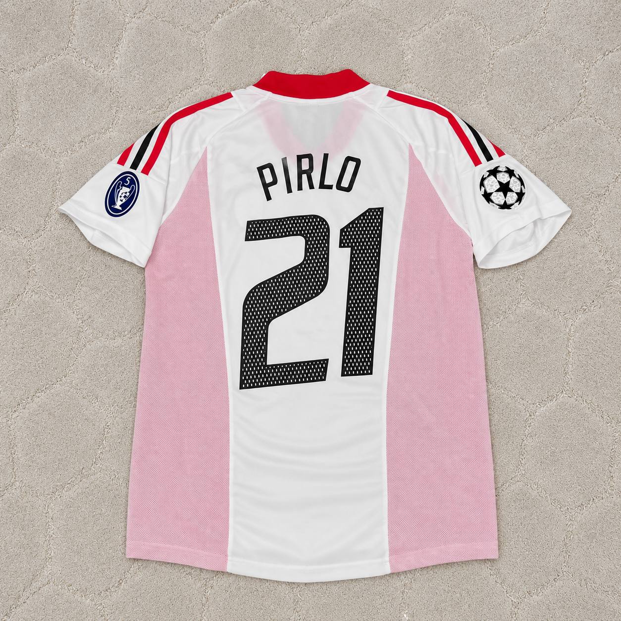 Andrea Pirlo AC Milan 2003 Champions League Final White Retro Football Jersey