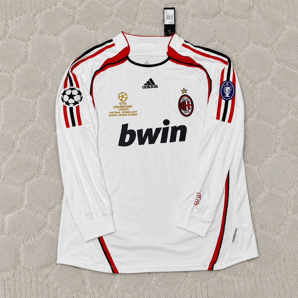 Zlatan Ibrahimovic 11 AC Milan White Long Sleeve Retro Football Jersey