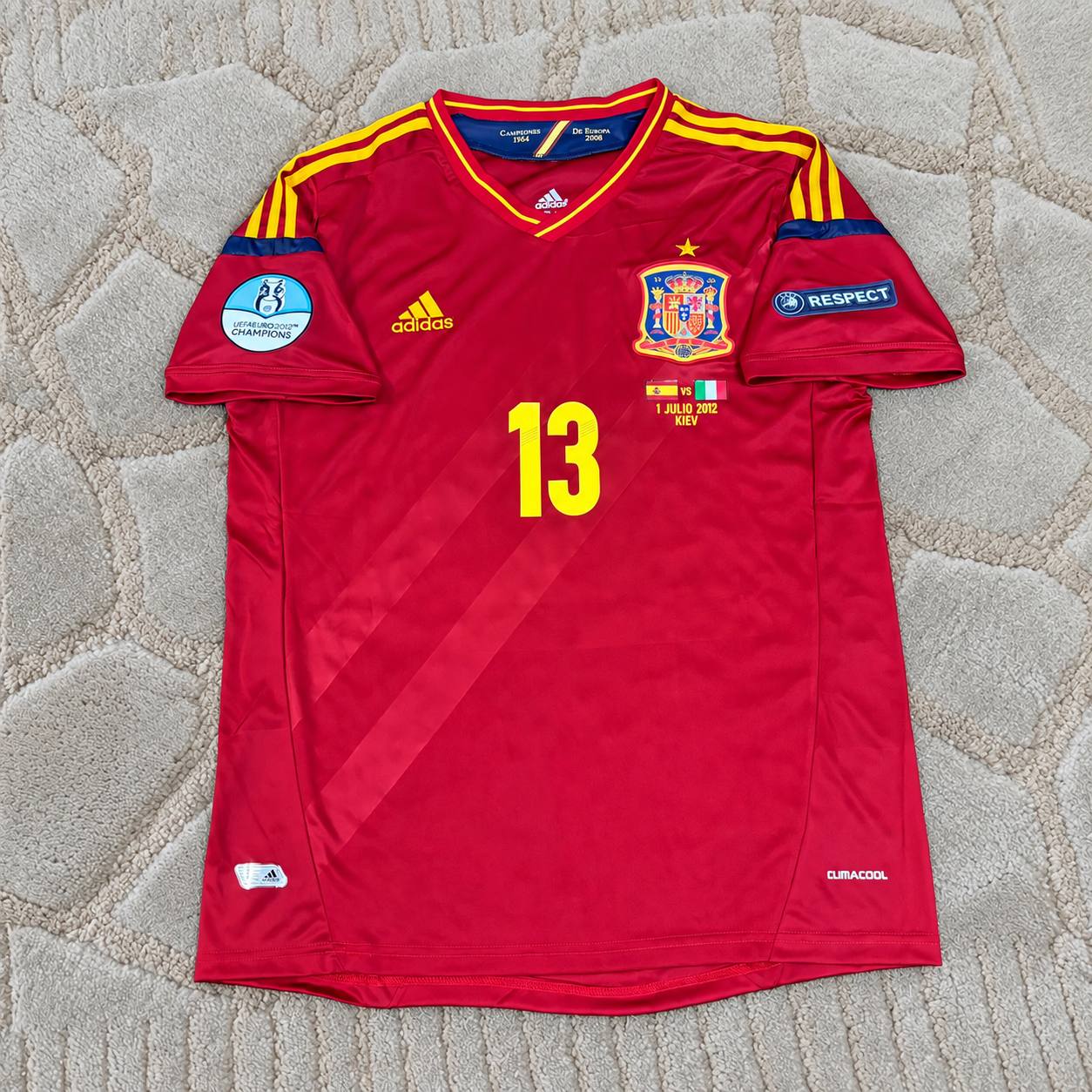Juan Manuel Mata Spain EURO 2012 Final Retro Football Jersey Kit