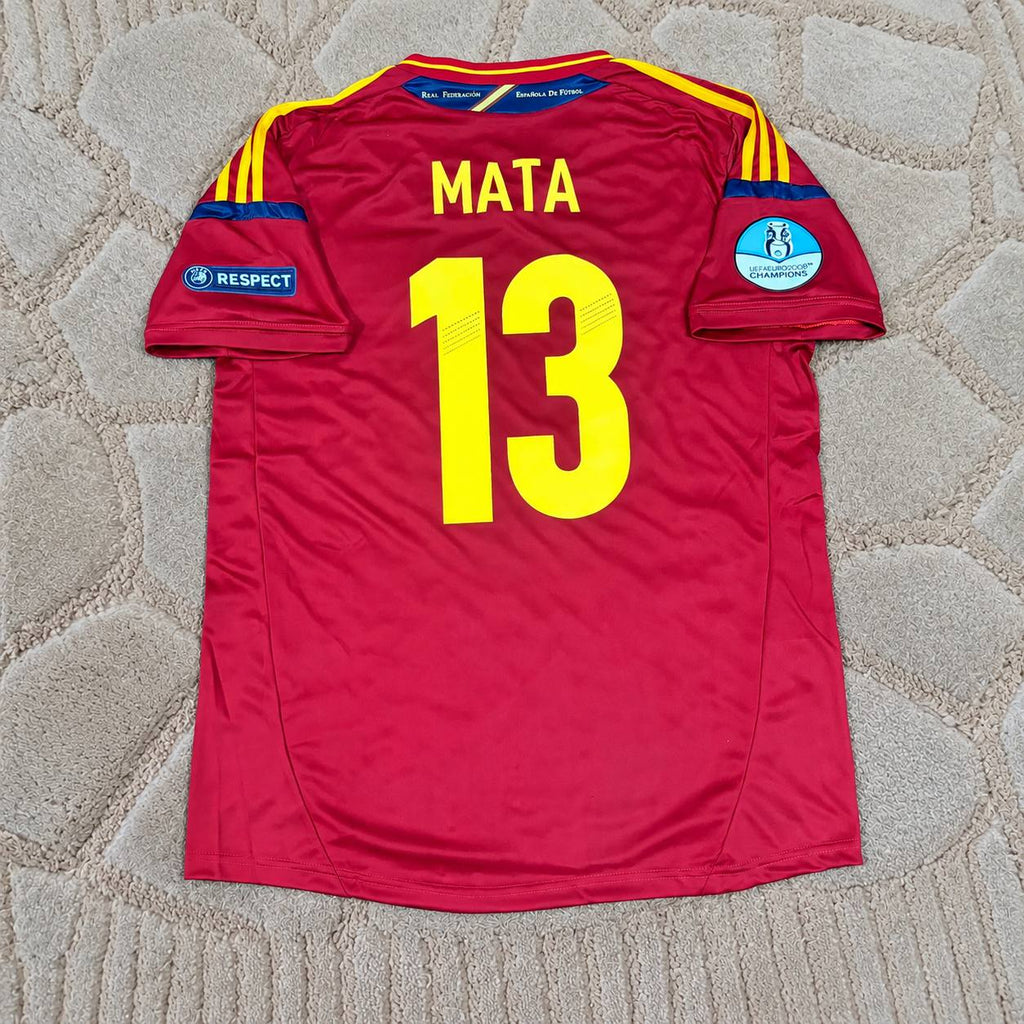 Juan Manuel Mata Spain EURO 2012 Final Retro Football Jersey Kit