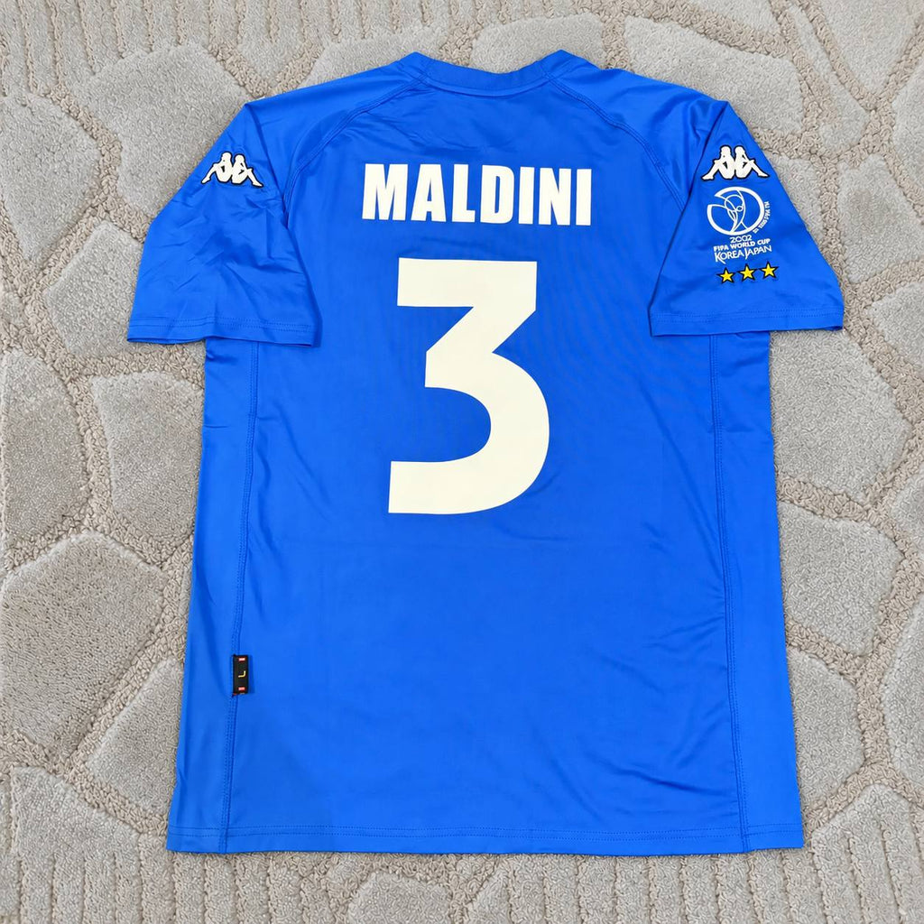 Paolo Maldini #3 Italy 2002 World Cup Home Retro Jersey