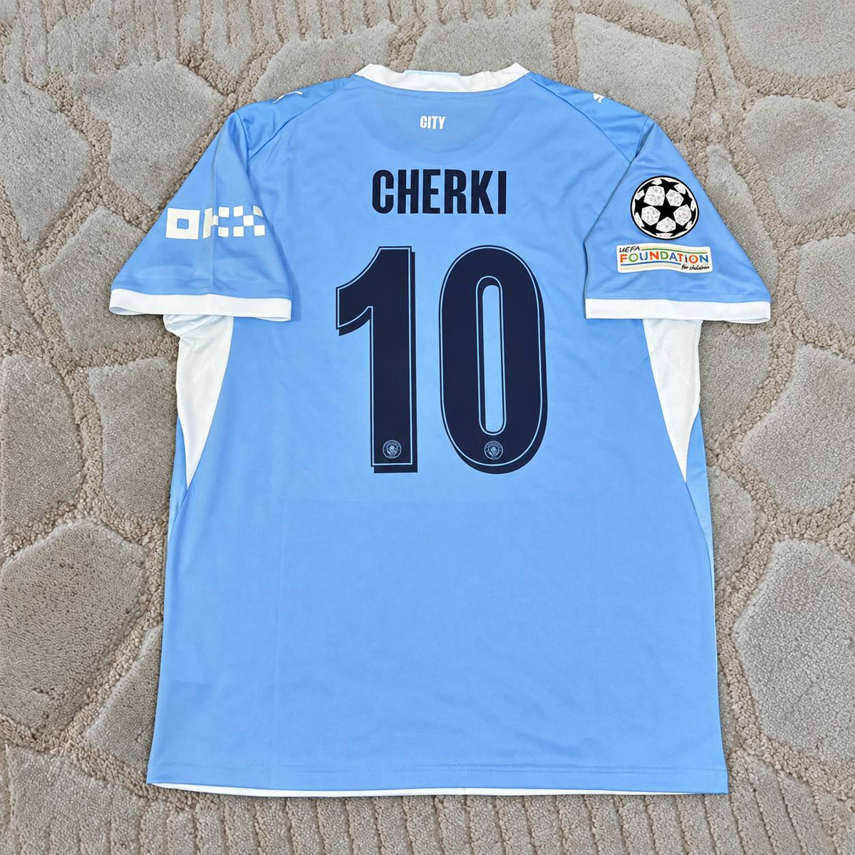 Rayan Cherki #10 Manchester City 2026-27 Home New Season Champions League Patch Jersey Trikot Maillot Soccer Shirt