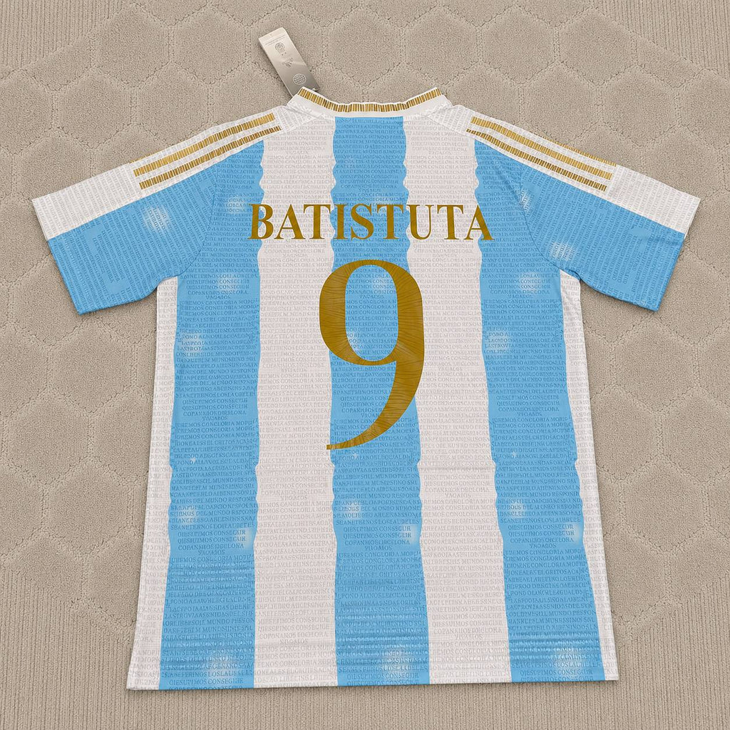 Gabriel Batistuta Argentina Commerative Anniversary Football Jersey Trikot Maillot