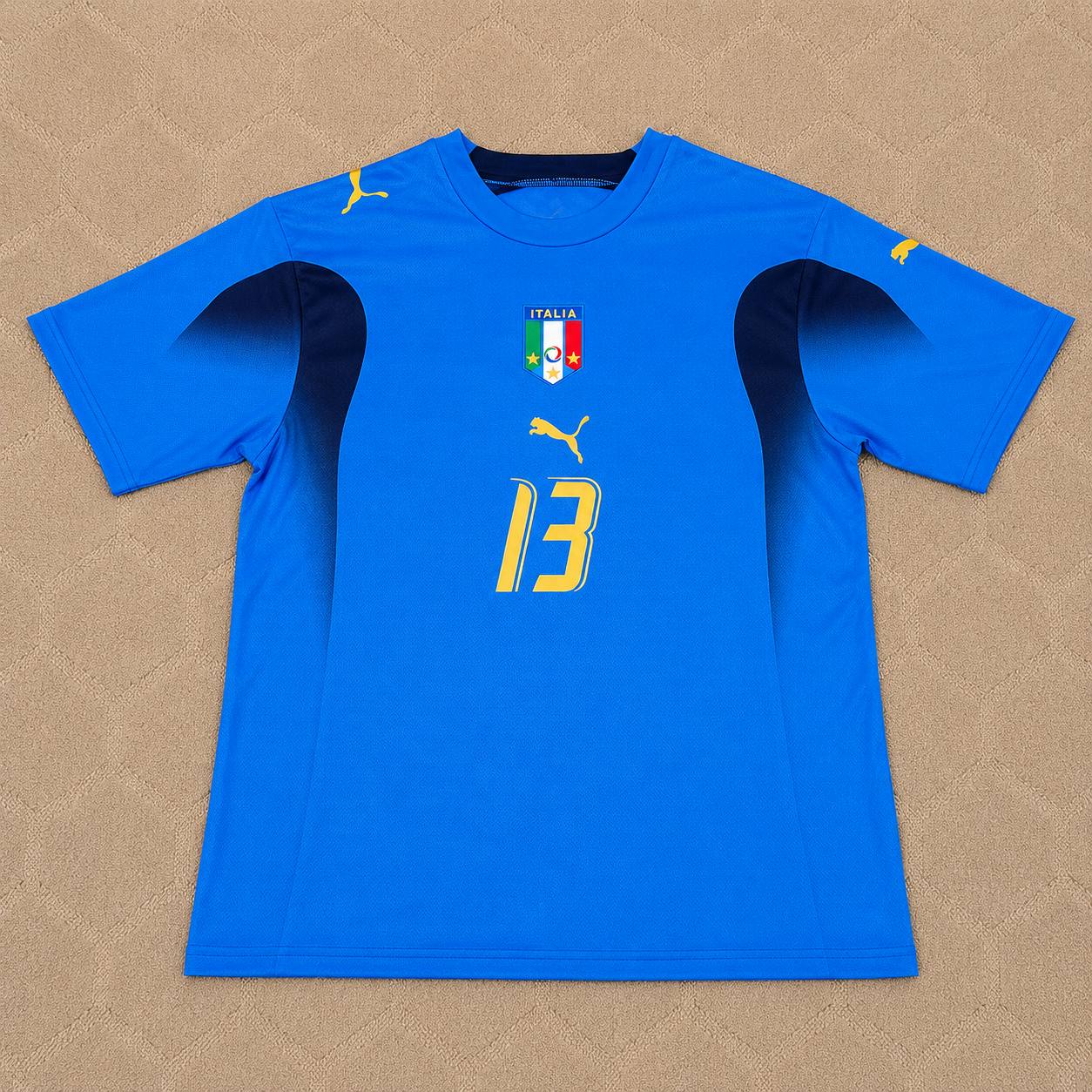 Alessandro Nesta 13 - Italy 2006 World Cup Final Retro Jersey Maillot Trikot Maglia Soccer Shirt