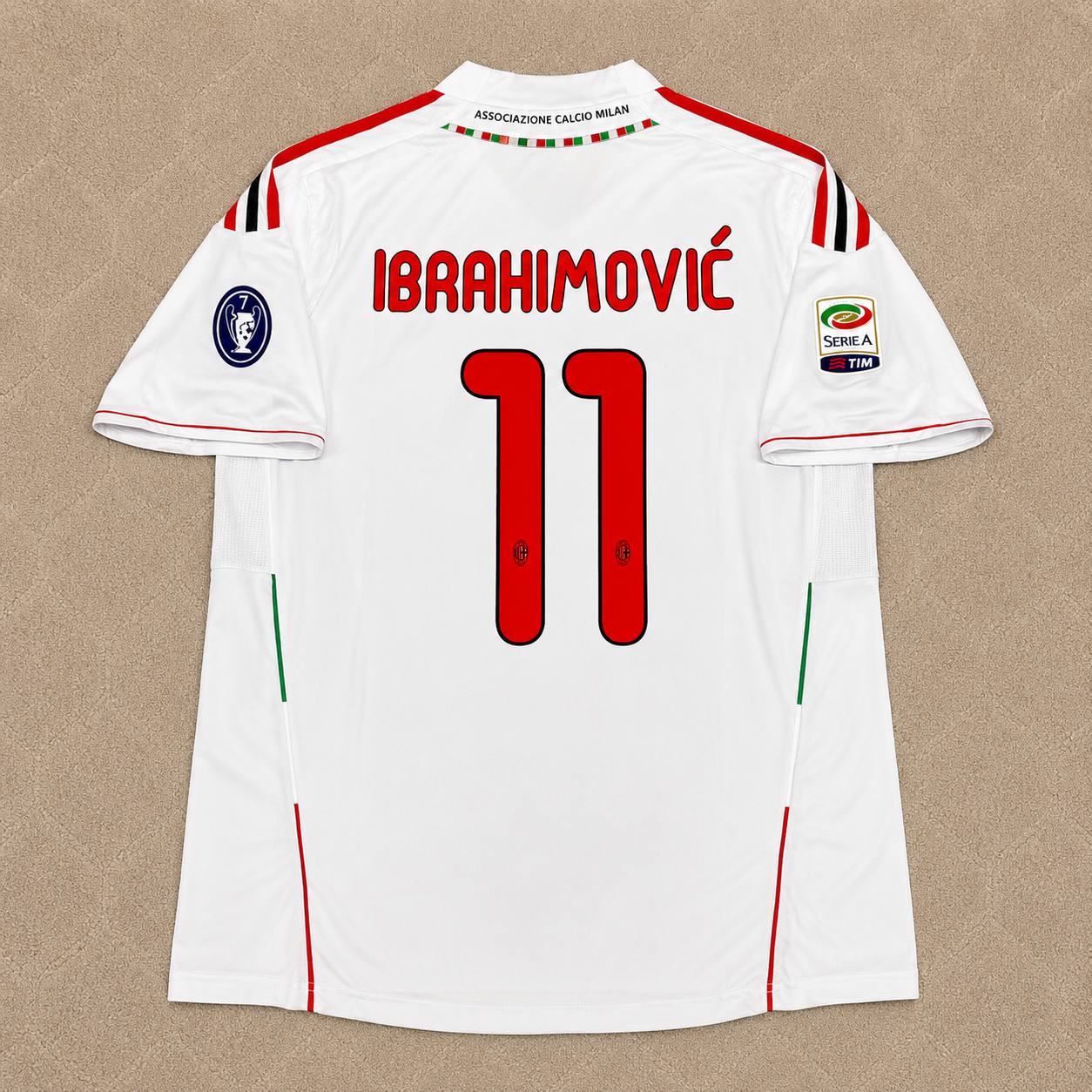 Zlatan Ibrahimović #11 Milan 2011-2012 White Away Retro Football Jersey
