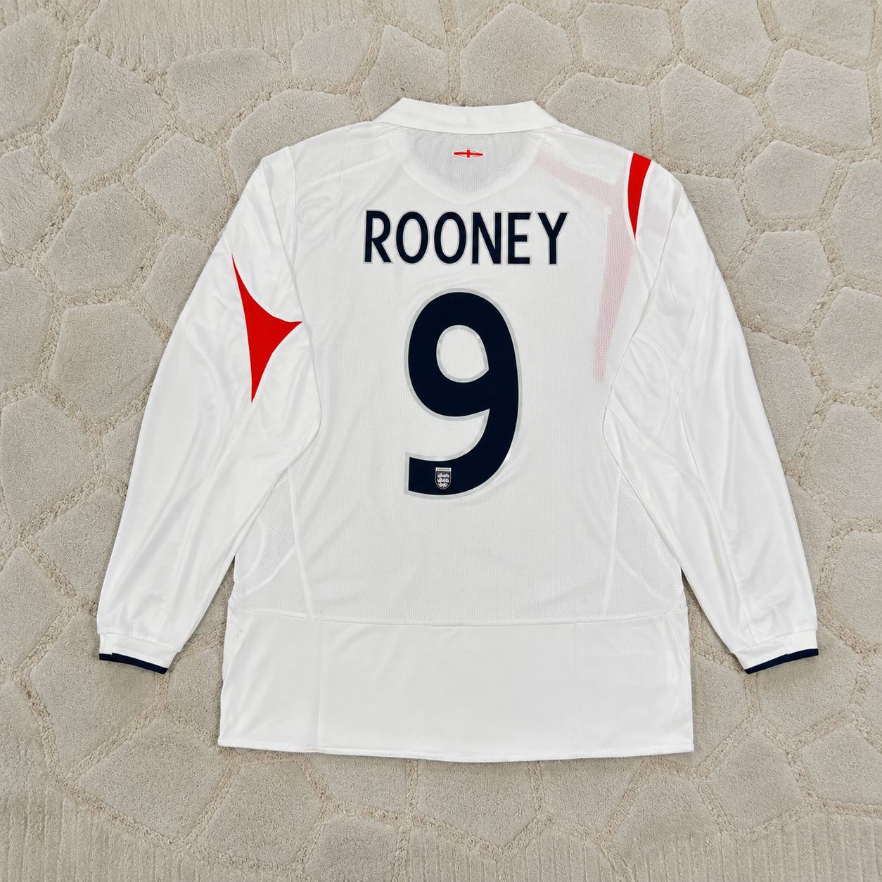 Wayne Rooney #9 England World Cup 2006  Home Long Sleeve Retro Jersey