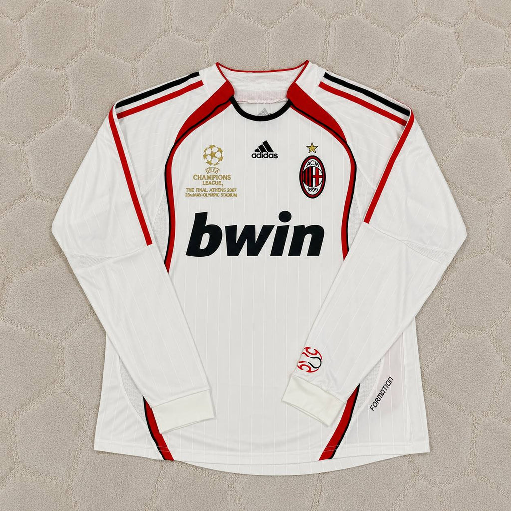 Ronaldinho Gaucho #80 AC Milan Away White Long Sleeve Retro Jersey