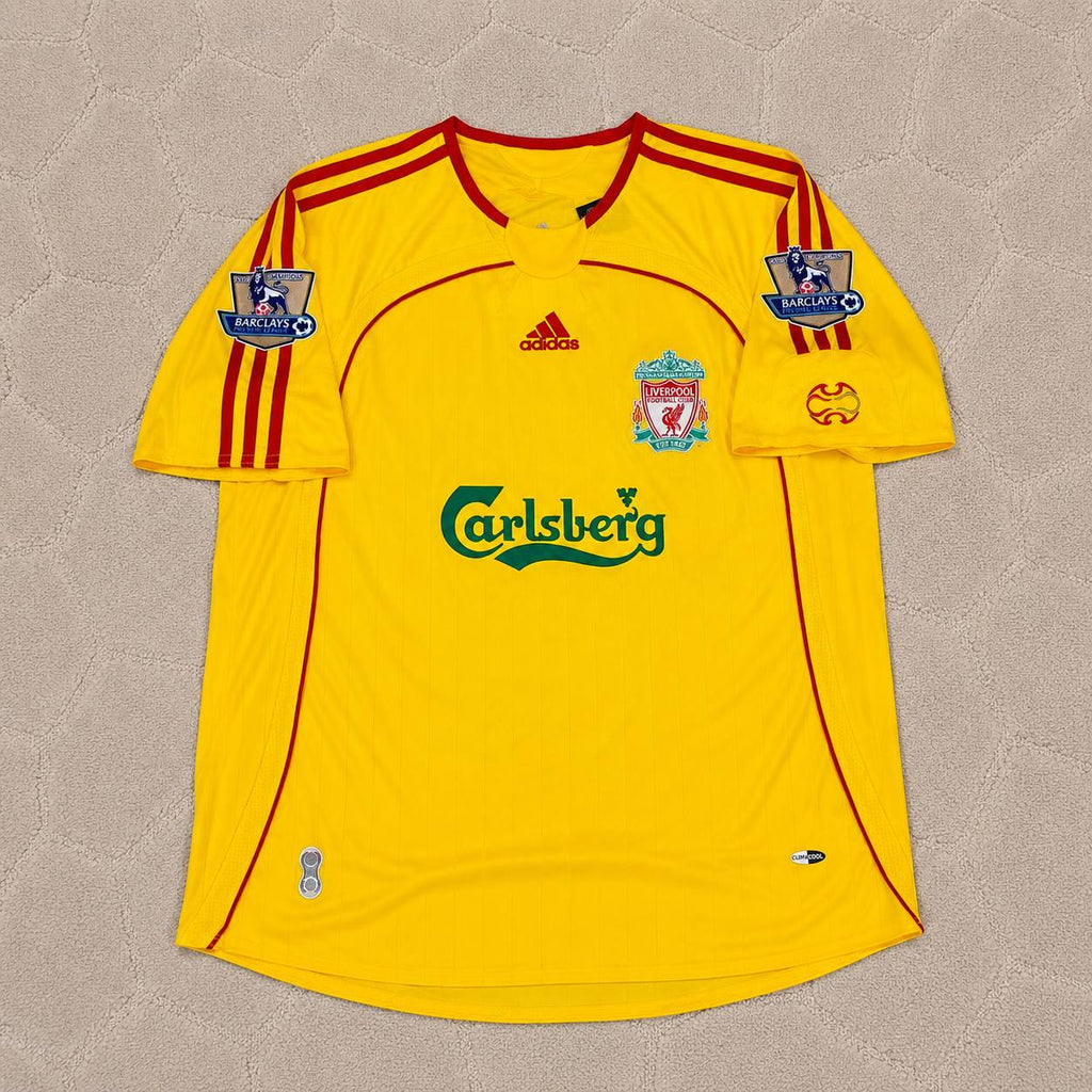 Peter Crouch Liverpool 2006/2007 Yellow Retro Football Jersey Kit