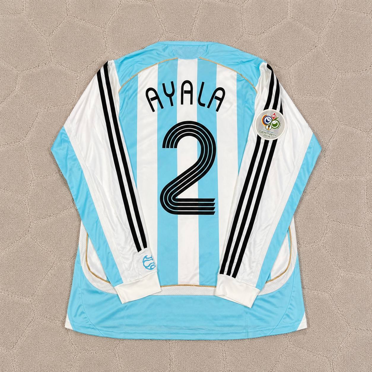 Roberto Ayala #2 Argentina 2006 World Cup Retro Long Sleeve Football Jersey