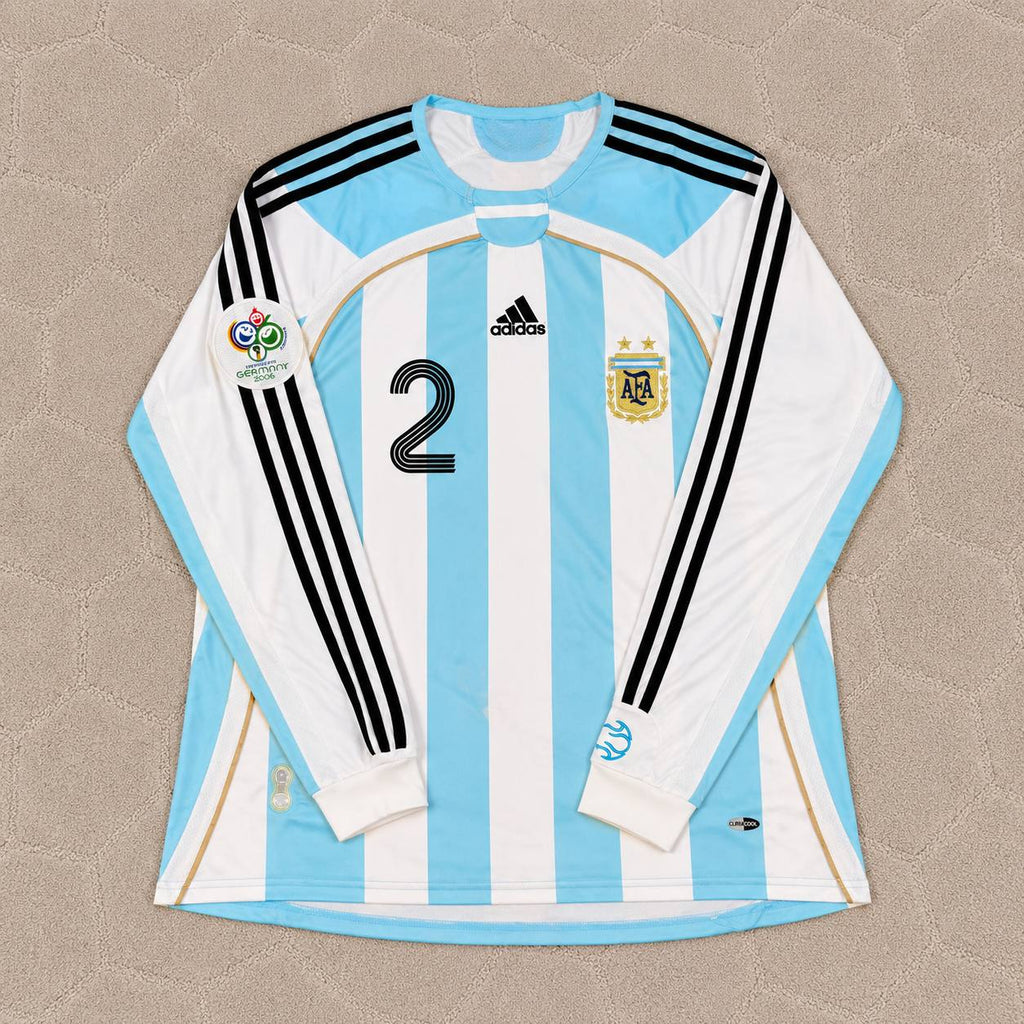 Roberto Ayala #2 Argentina 2006 World Cup Retro Long Sleeve Football Jersey