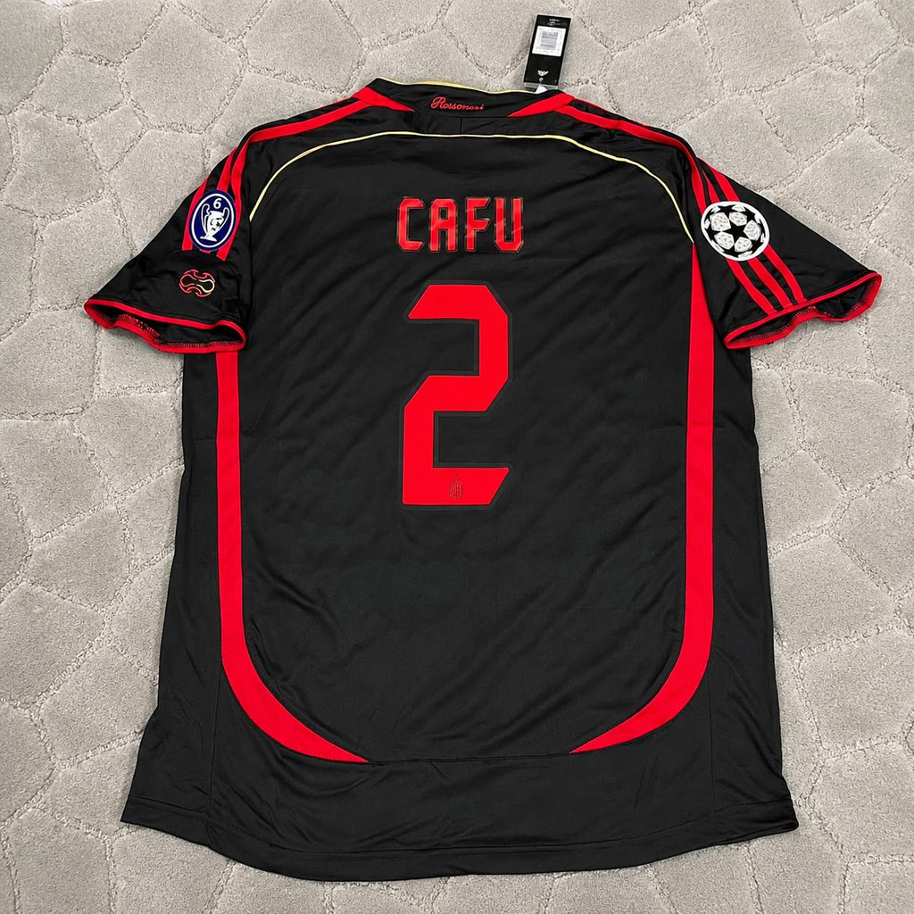 Cafu AC Milan 2006-2007 Black Retro Soccer Kit Jersey