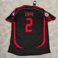 Cafu AC Milan 2006-2007 Black Retro Soccer Kit Jersey