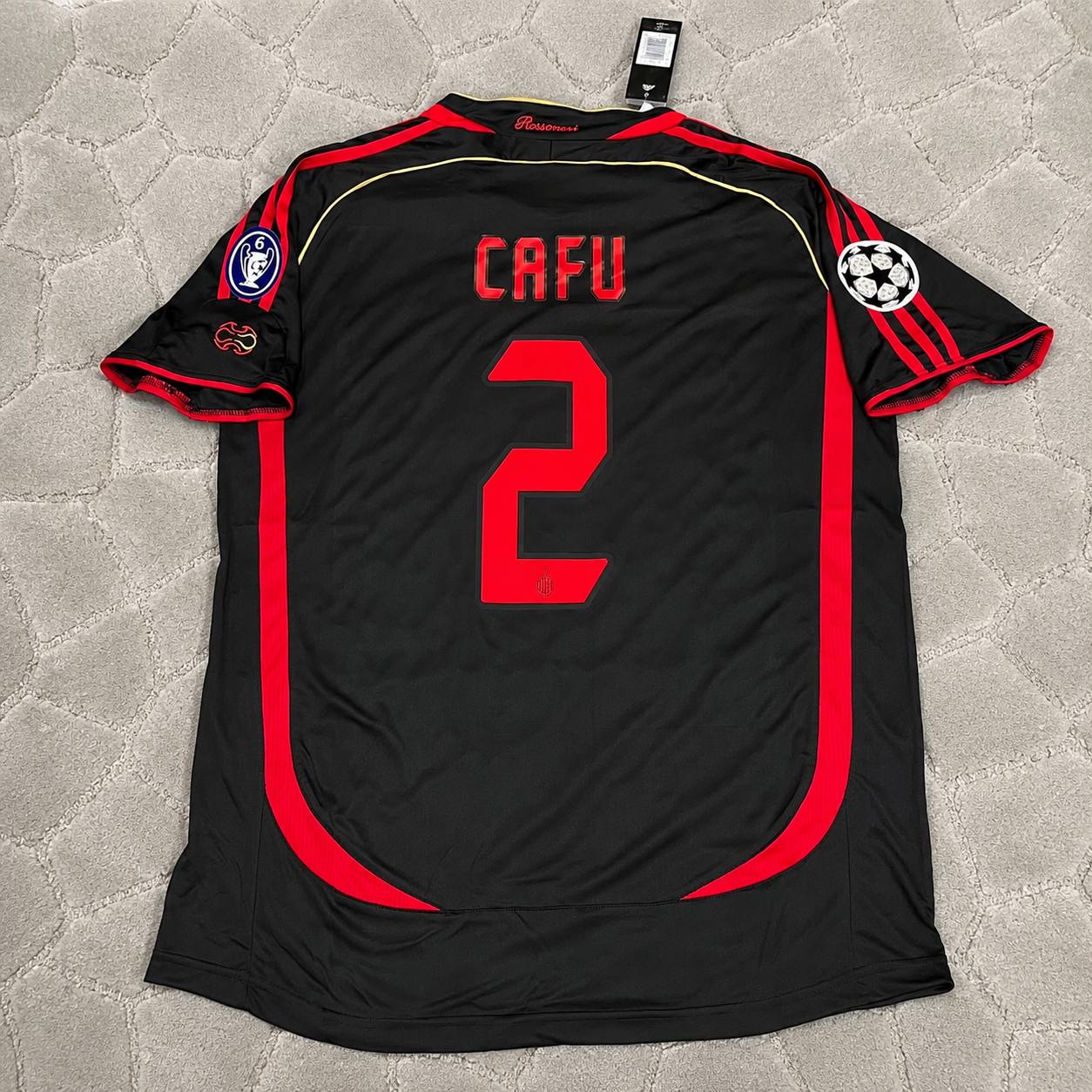 Cafu AC Milan 2006-2007 Black Retro Soccer Kit Jersey