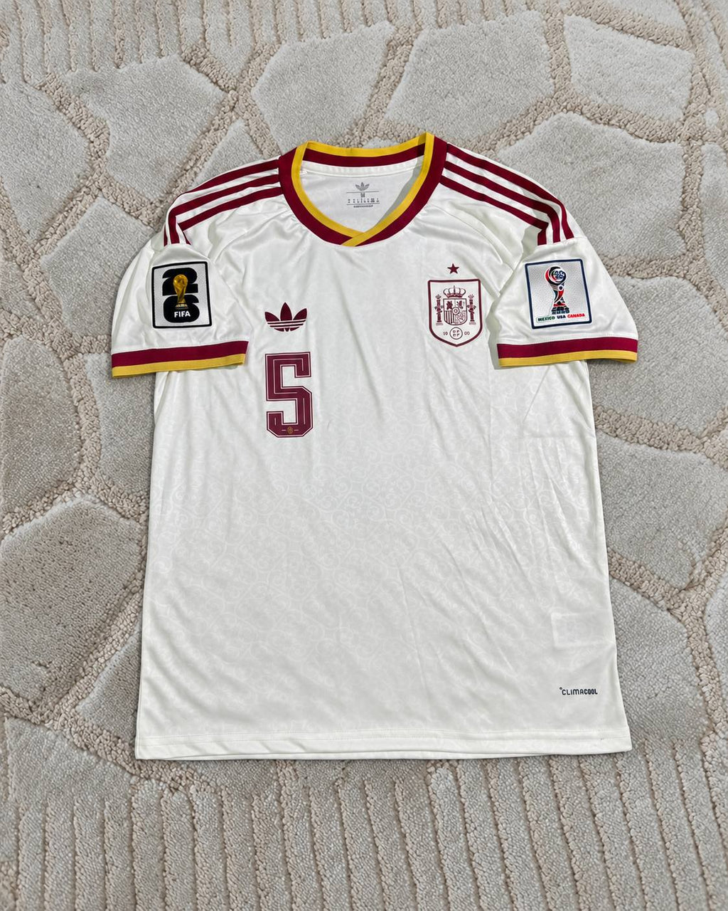 Marcos Llorente #5 Spain 2026 World Cup Beige Away Football Jersey