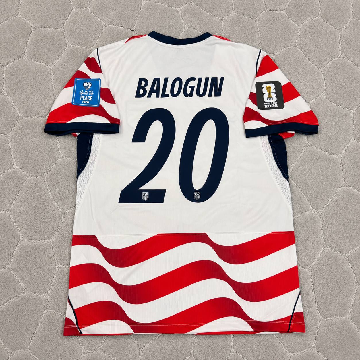 Folarin Balogun 20- USA 2026 World Cup Home Football Jersey