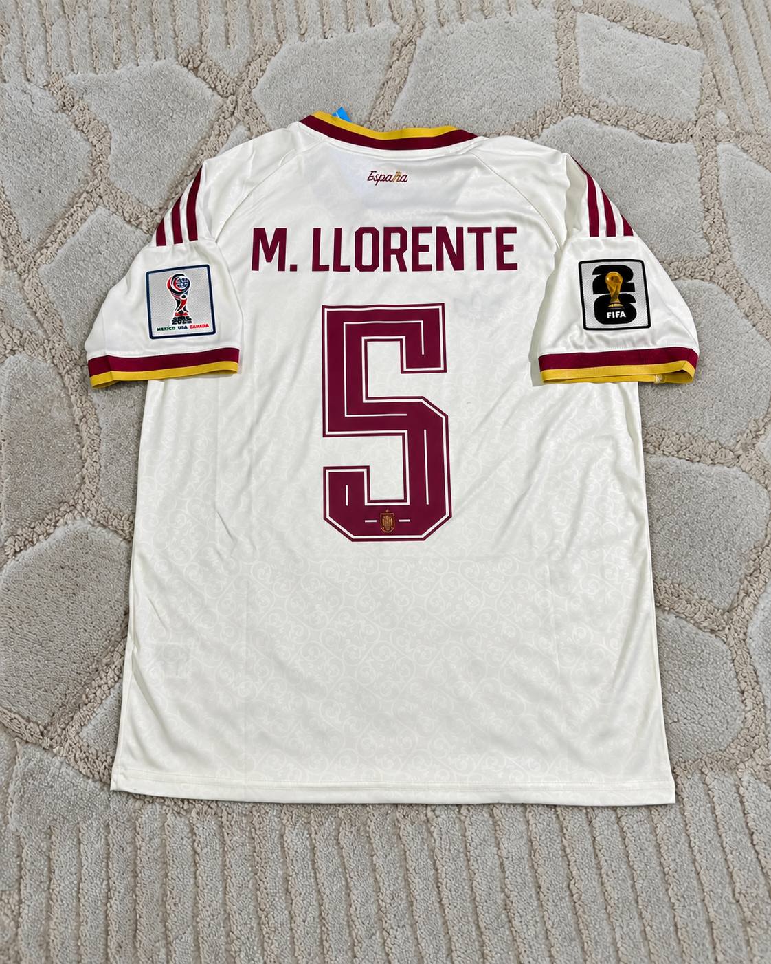Marcos Llorente #5 Spain 2026 World Cup Beige Away Football Jersey