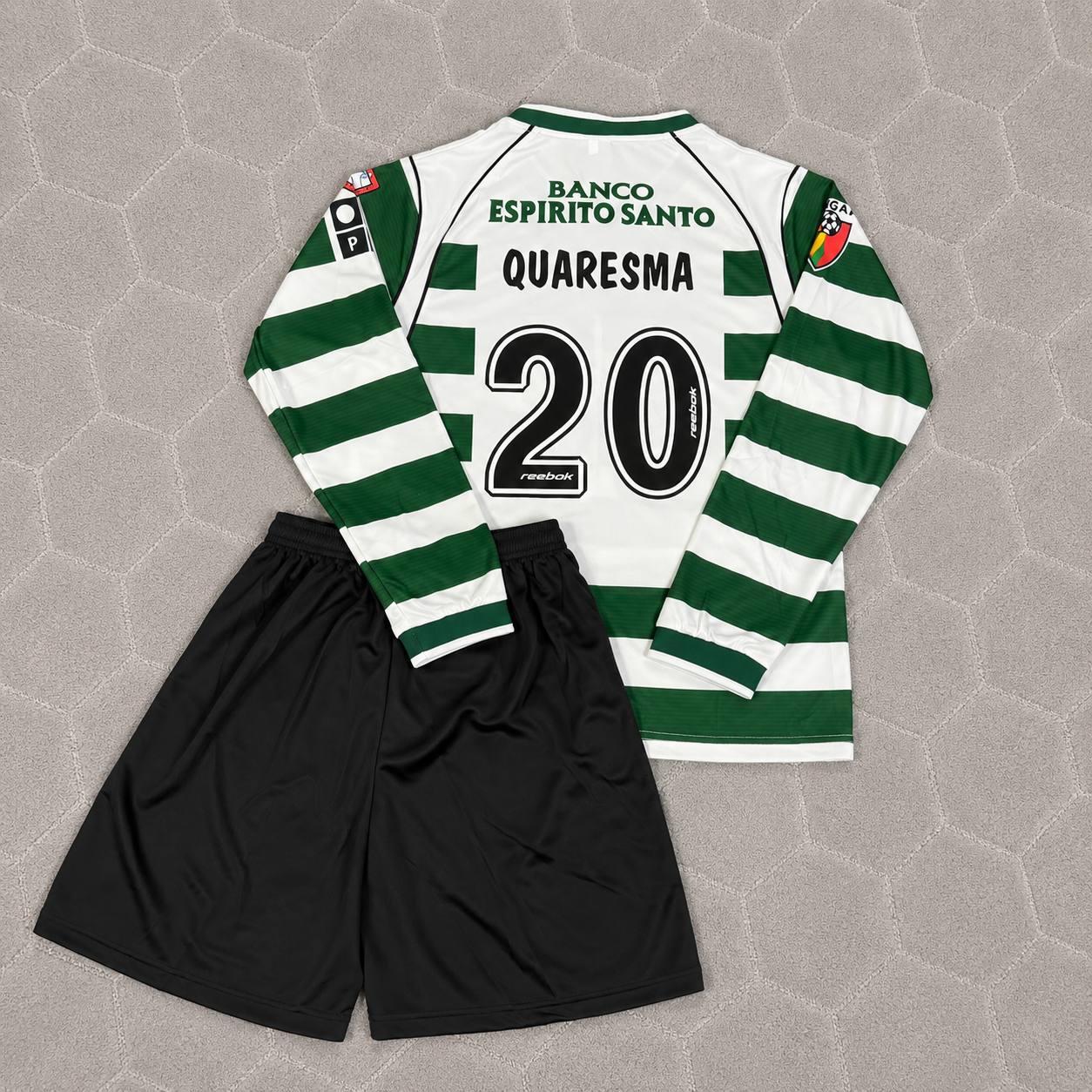 Ricardo Quaresma Sporting Lisbon  Long Sleeve Retro Kids Jersey Soccer Shirt