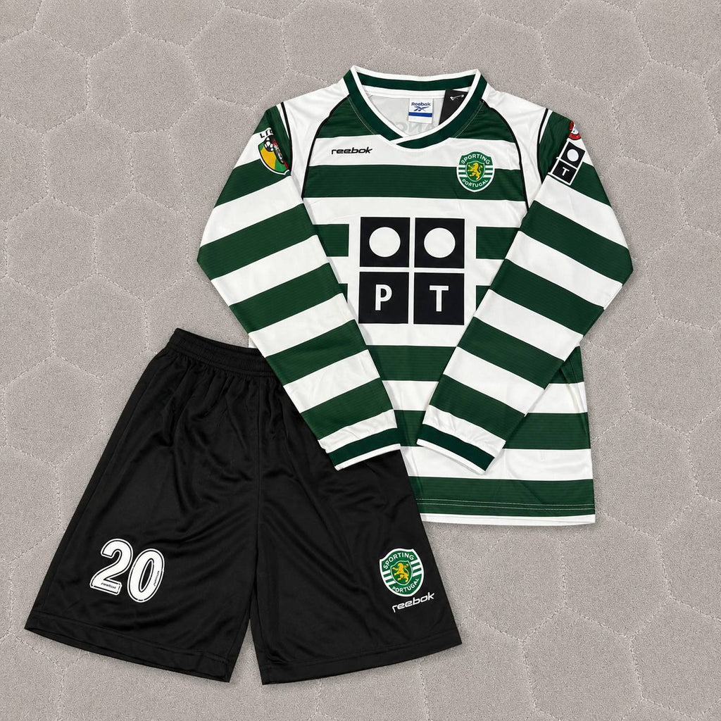 Ricardo Quaresma Sporting Lisbon  Long Sleeve Retro Kids Jersey Soccer Shirt