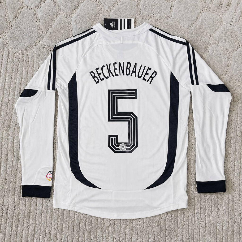 Franz Beckenbauer Germany World Cup Long Sleeve White Retro Football Jersey