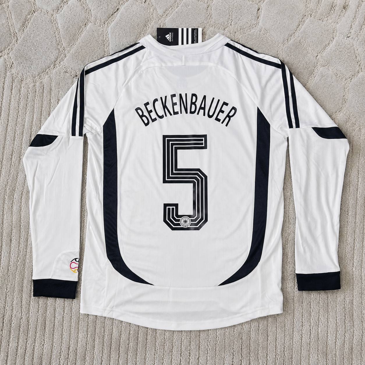 Franz Beckenbauer Germany World Cup Long Sleeve White Retro Football Jersey