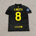 Andres Iniesta Black Barcelona 2011/12 Retro Kit Shirt Jersey Trikot Maglia