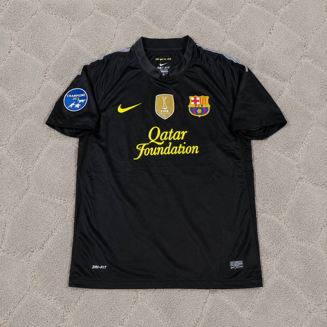 Andres Iniesta Black Barcelona 2011/12 Retro Kit Shirt Jersey Trikot Maglia