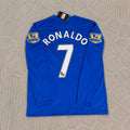 Cristiano Ronaldo Manchester United 2008 Blue EPL Patch Retro Long Sleeve Football Jersey