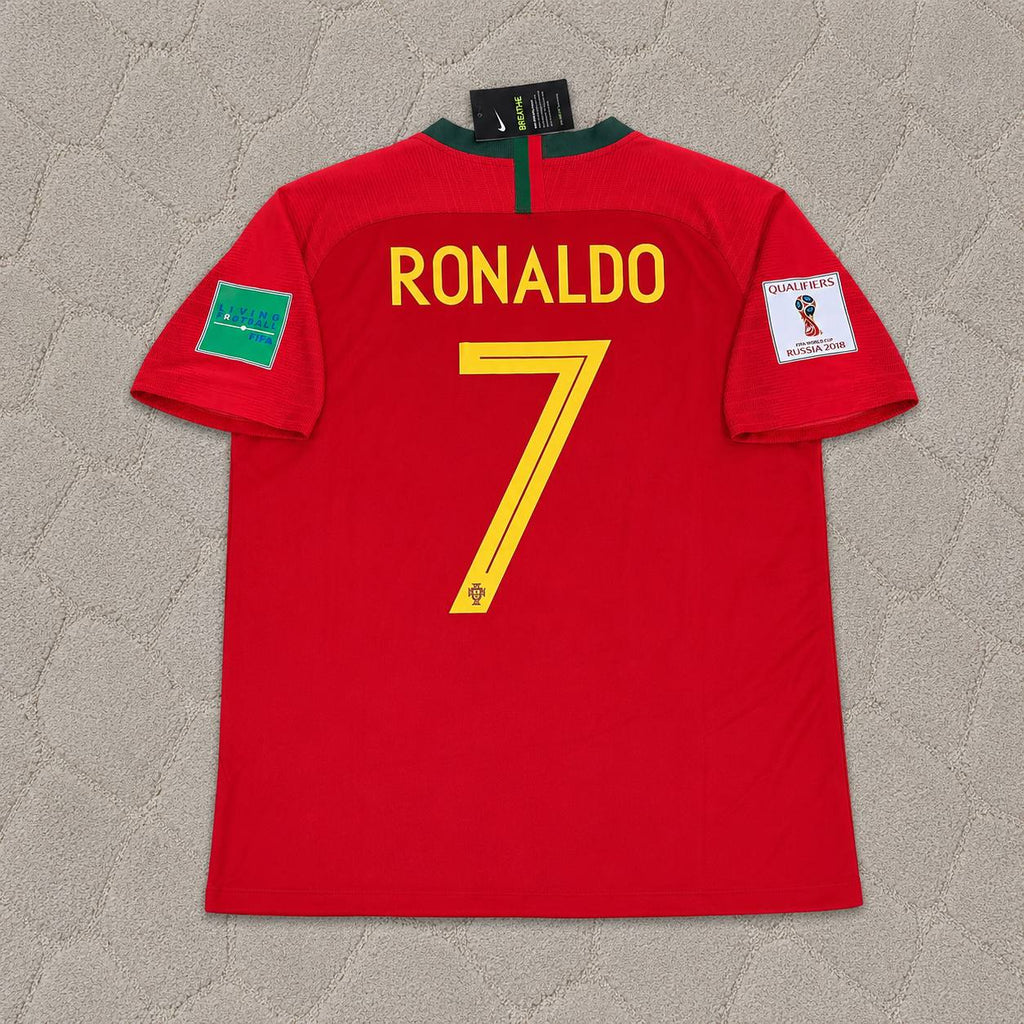 Cristiano Ronaldo Portugal 2018 World Cup Red Retro Football Jersey