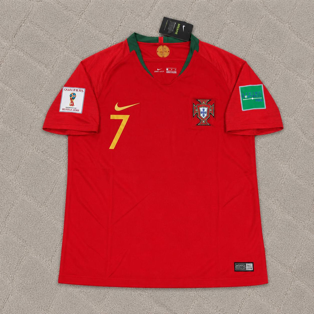 Cristiano Ronaldo Portugal 2018 World Cup Red Retro Football Jersey