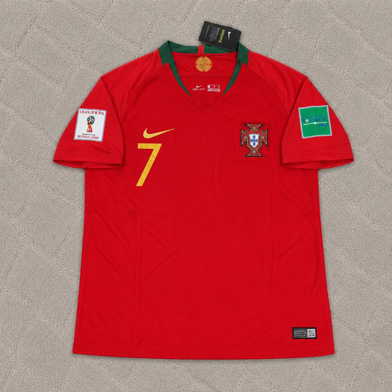 Cristiano Ronaldo Portugal 2018 World Cup Red Retro Football Jersey