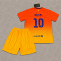 Lionel Messi 10 Barcelona 2012/2013 Orange Retro Kids Football Jersey Kit