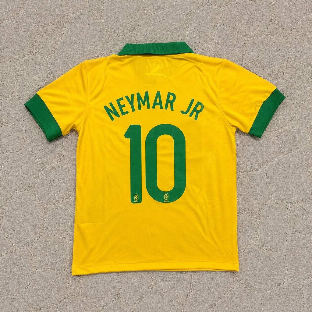 Neymar Jr. 10 Brazil 2014 Retro Football Jersey Kit