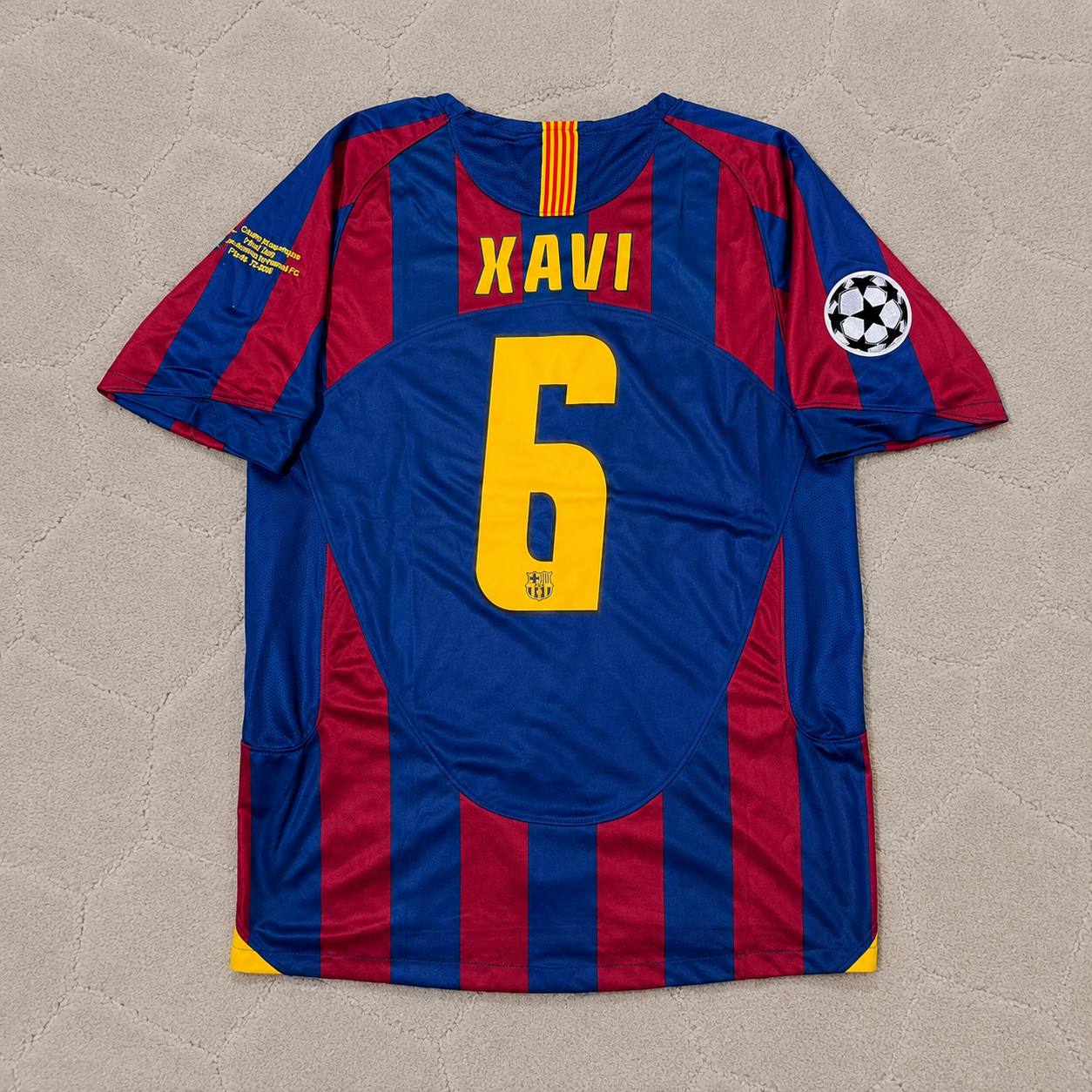 Xavi Hernandez Barcelona 2006 Final Retro Short Sleeve Football Jersey