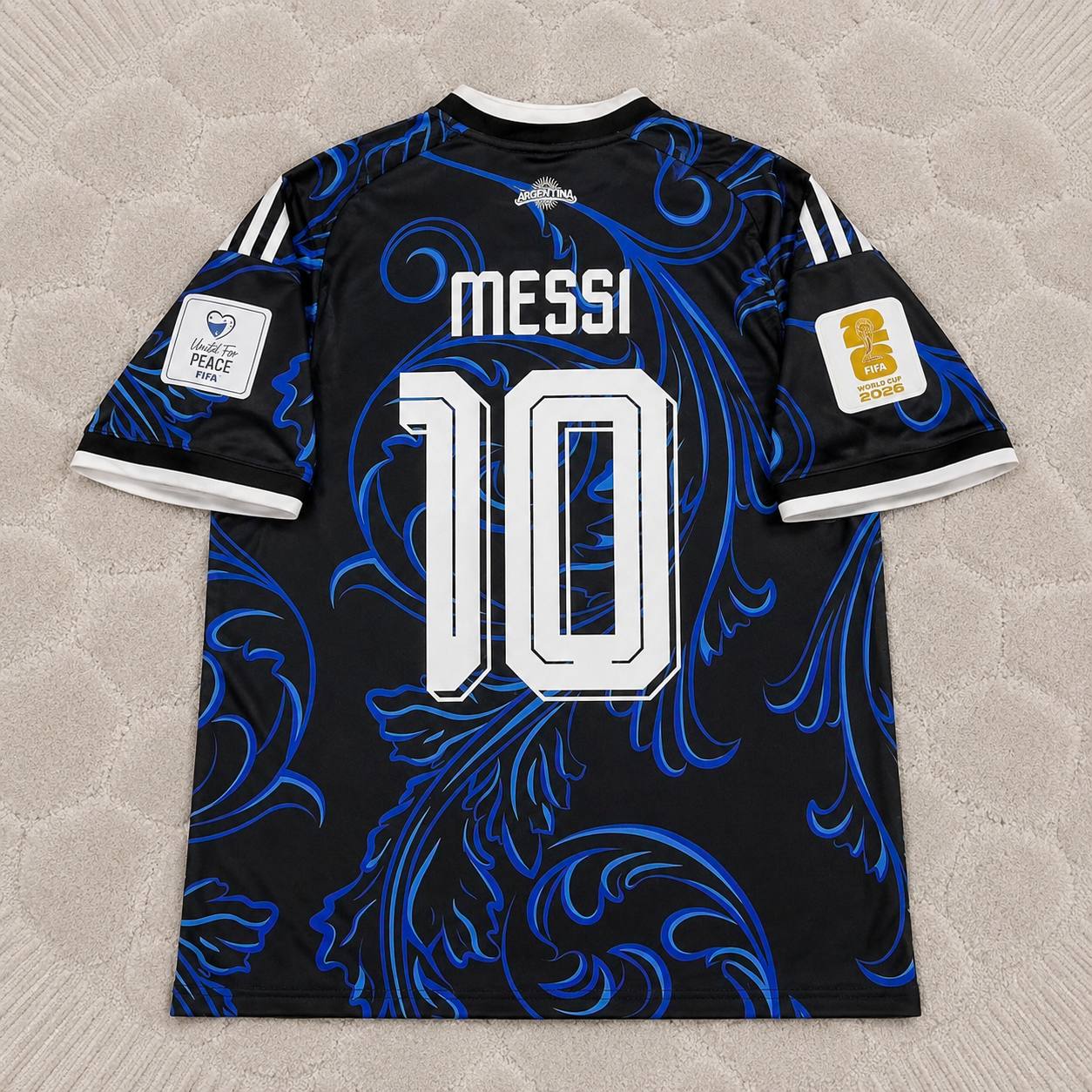 Lionel Messi #10 Argentina 2026 World Cup Golden Patch Football Jersey Kit