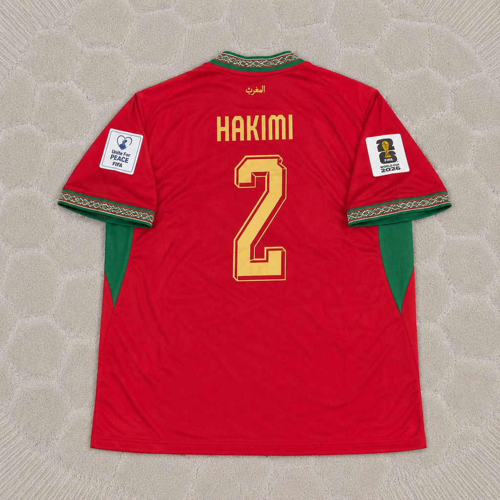 Achraf Hakimi Morocco 2026 World Cup Home Red Football Jersey