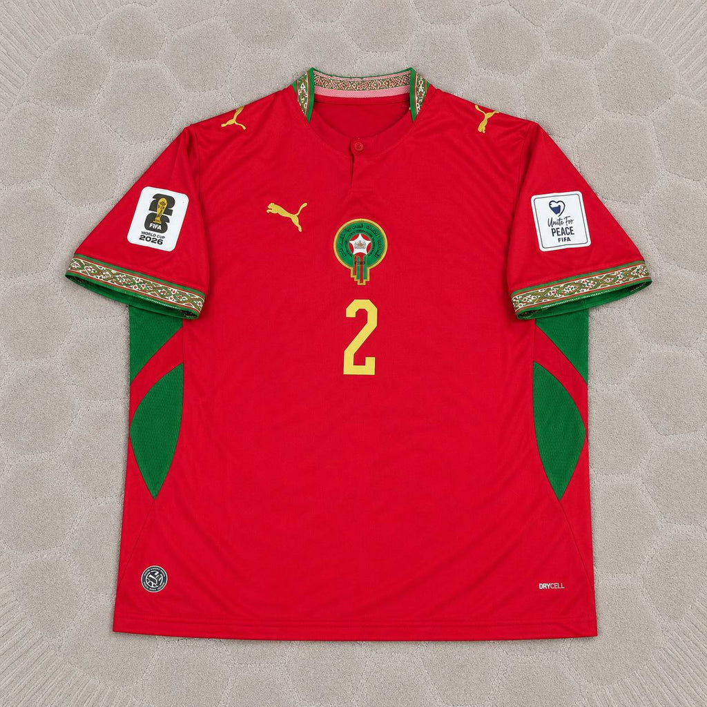 Achraf Hakimi Morocco 2026 World Cup Home Red Football Jersey