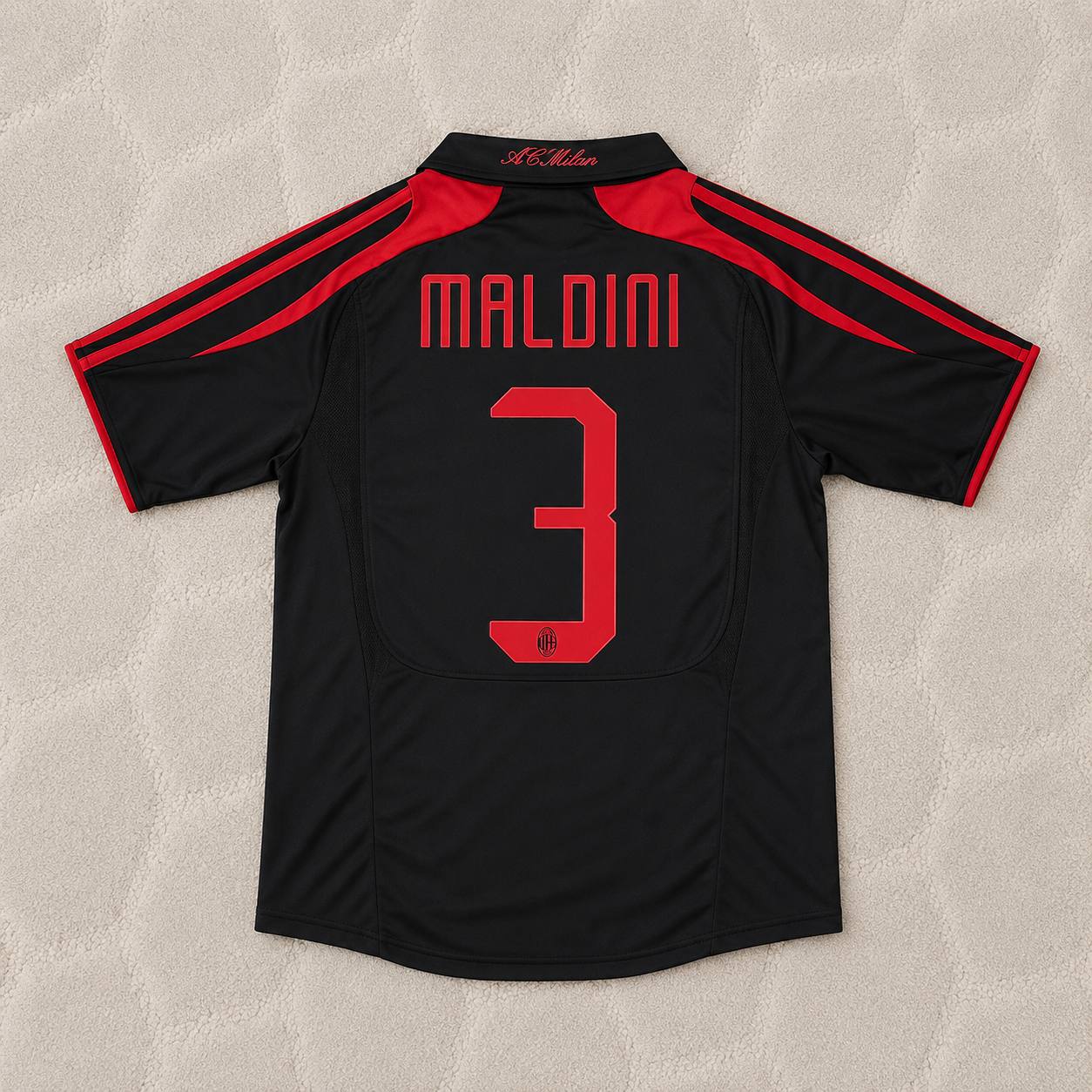 Paolo Maldini AC Milan 2007-2008 Black Retro Third Football Jersey