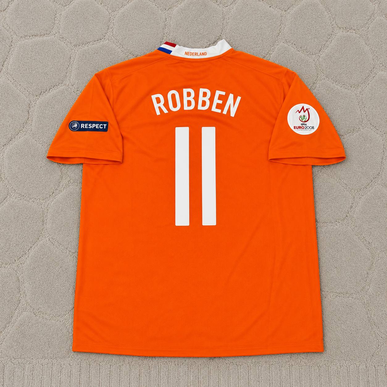Arjen Robben Netherlands EURO 2008 Home Retro Football Jersey