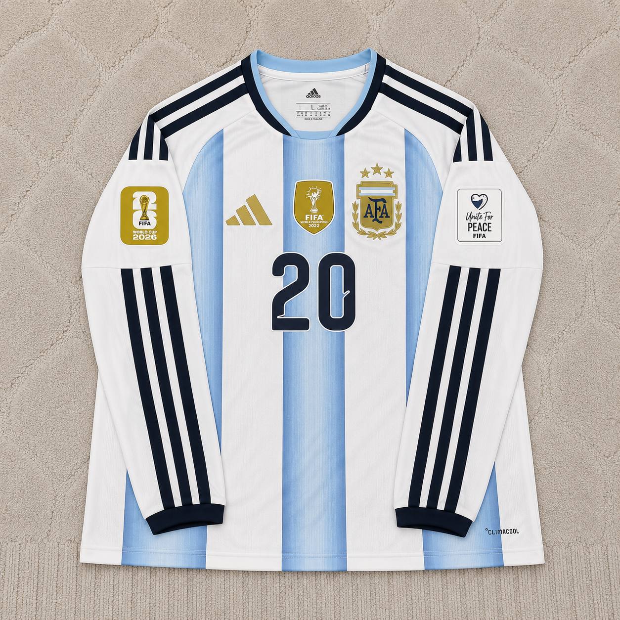 Alexis Mac Allister #20 Argentina 2026 World Cup Long Sleeve Football Jersey Kit