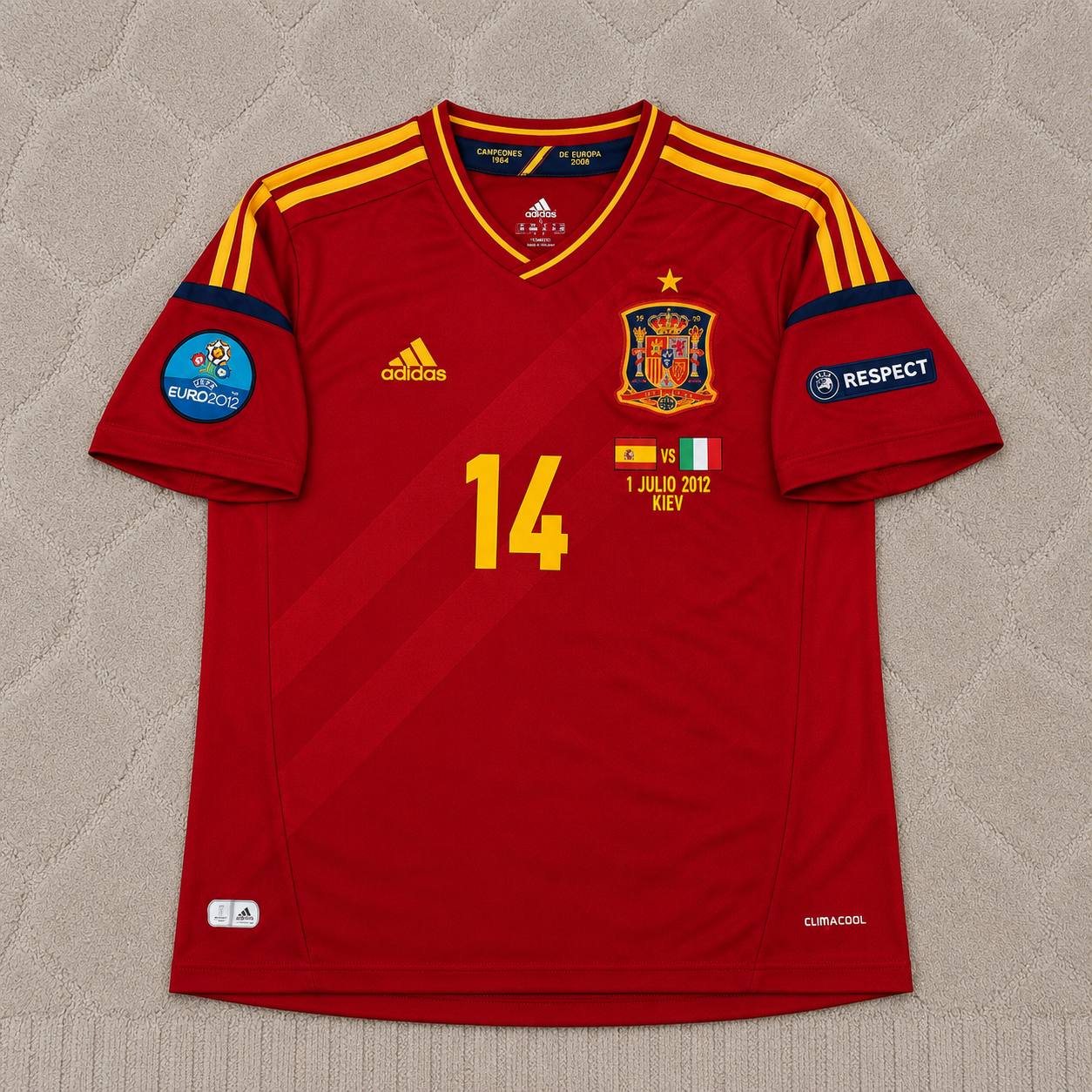 Xabi Alonso Spain EURO 2012 Final Retro Football Jersey Kit