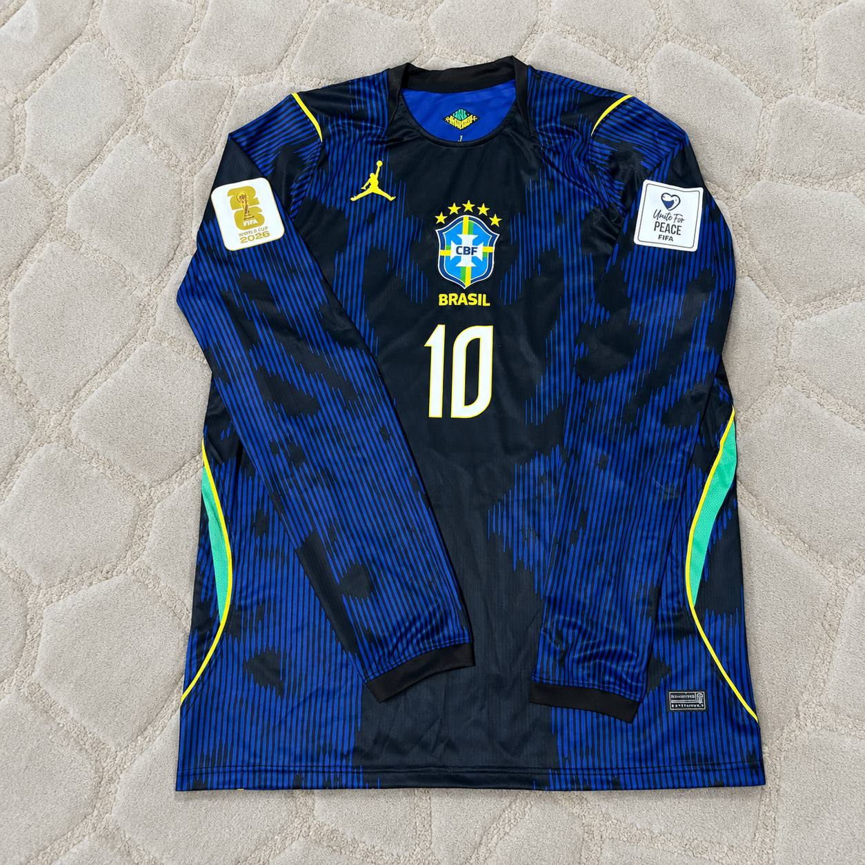 Neymar Jr #10 Brazil 2026 World Cup Long Sleeve Blue Away Jersey Trikot